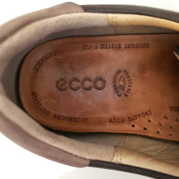 Ecco Leather Leisure Arch Support Shoes Chocolate Brown Woman Size 41 - Picture 7 of 8